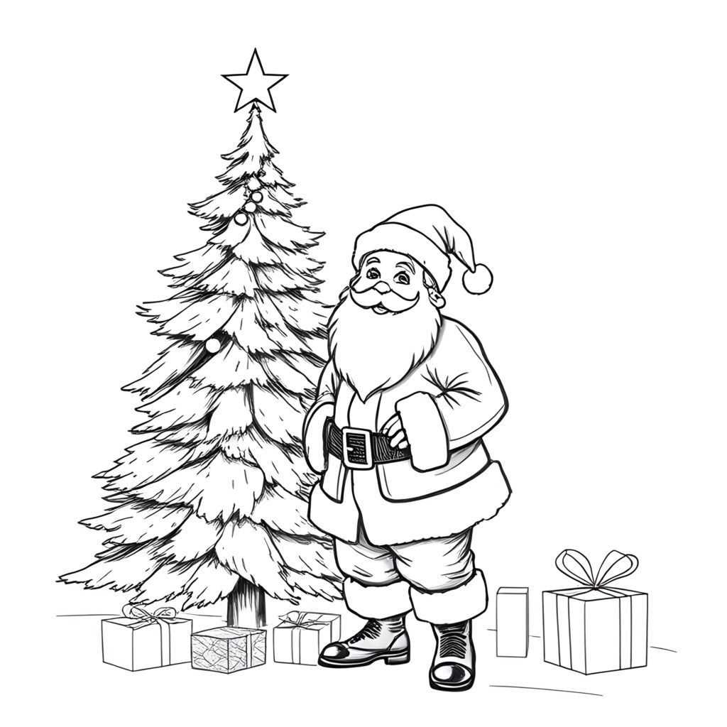 Sapin de Noël et Père Noël