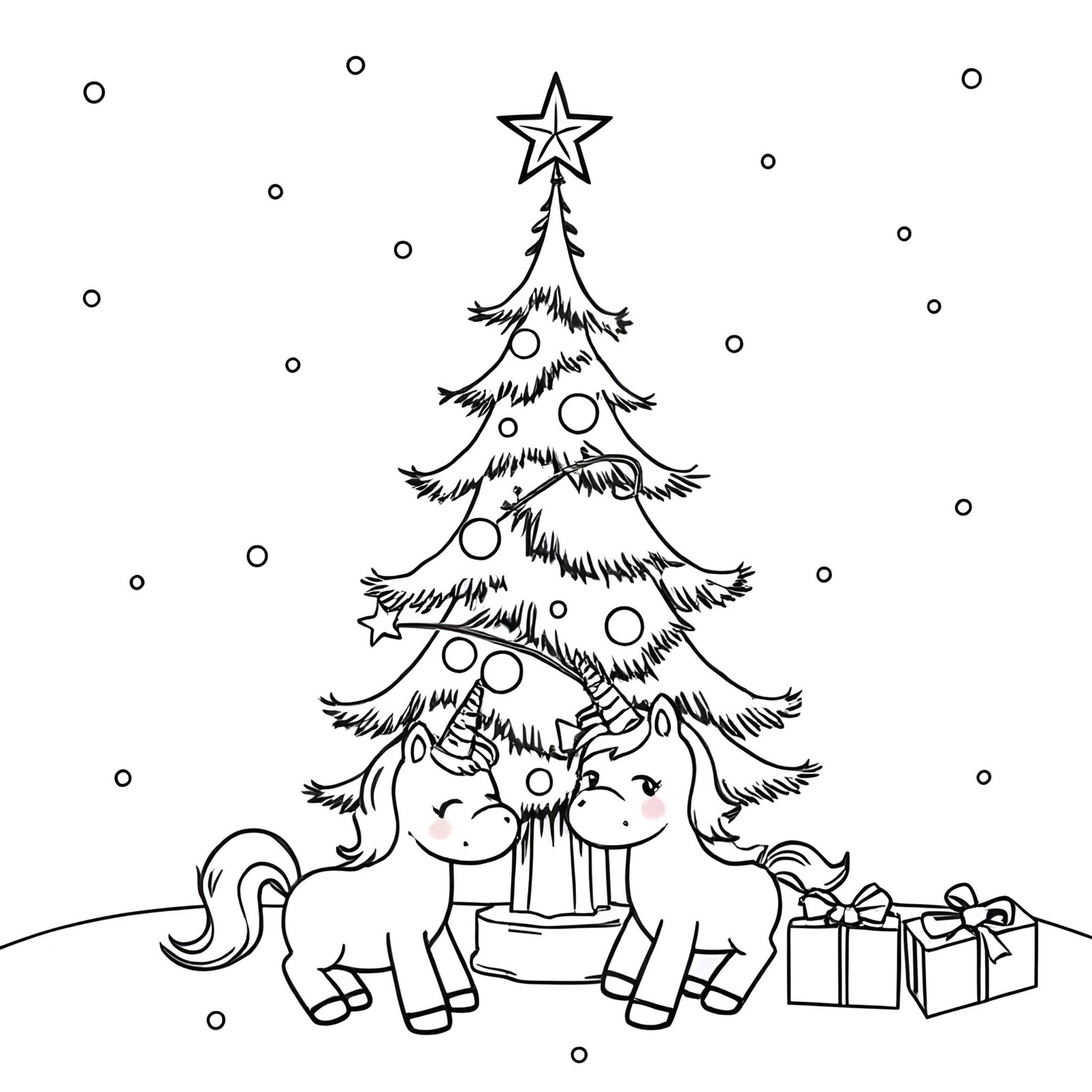 Sapin de Noël et de licornes