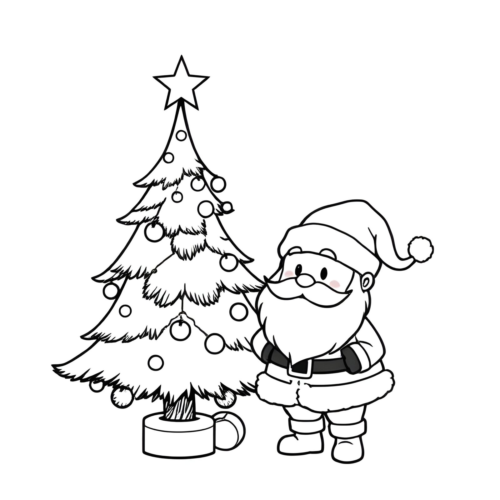 Croquis du Père Noël et du sapin de Noël