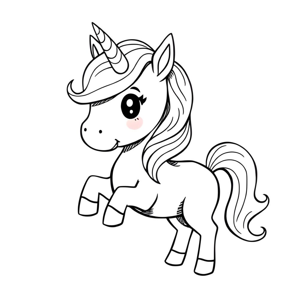 Croquis gratuit d'une Jolie Licorne à télécharger