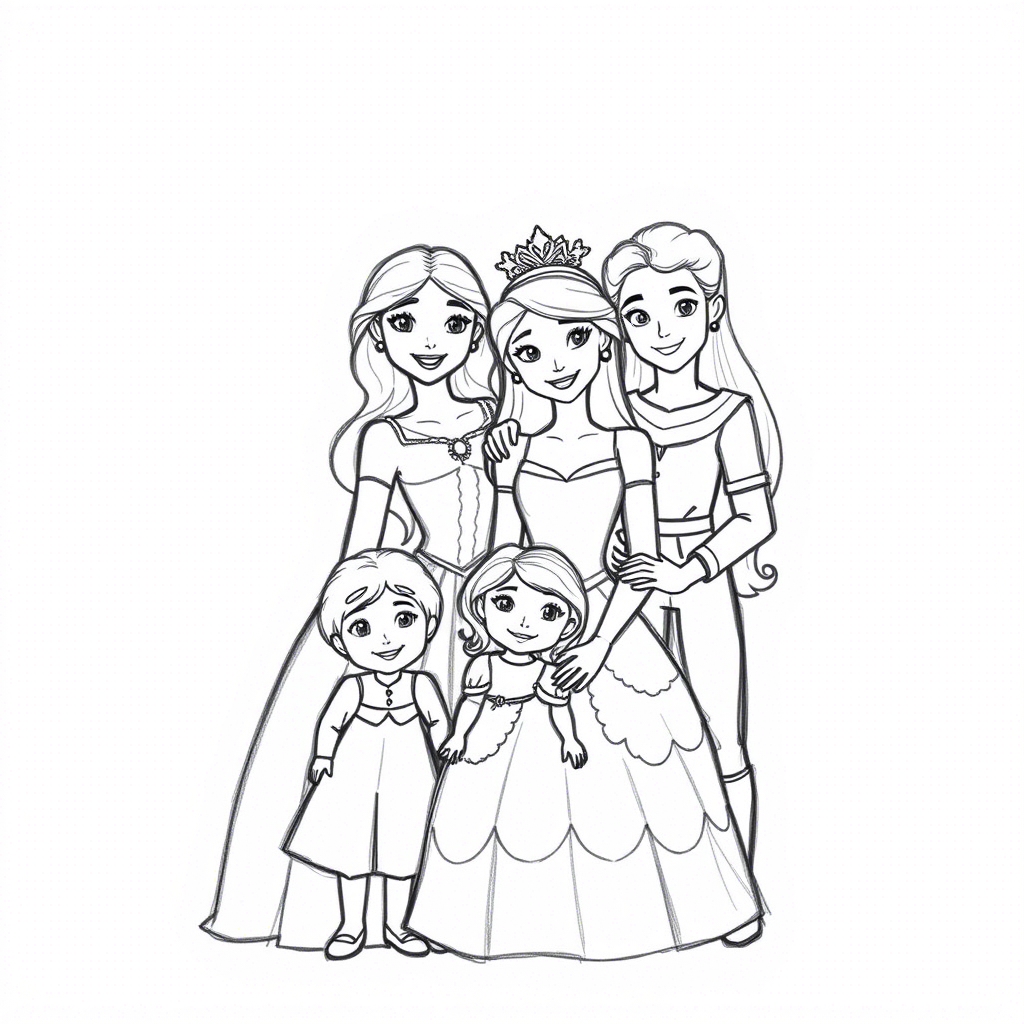 Croquis de poupées Barbie Princesse à télécharger