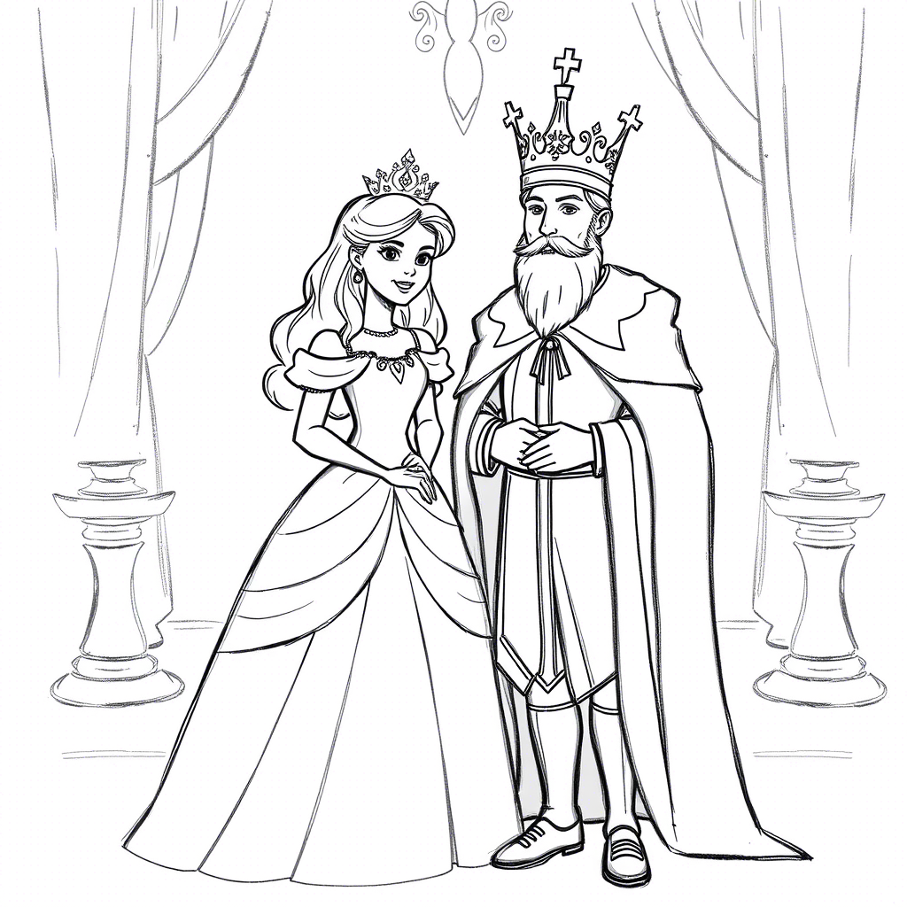 Coloriage Princesse et Roi