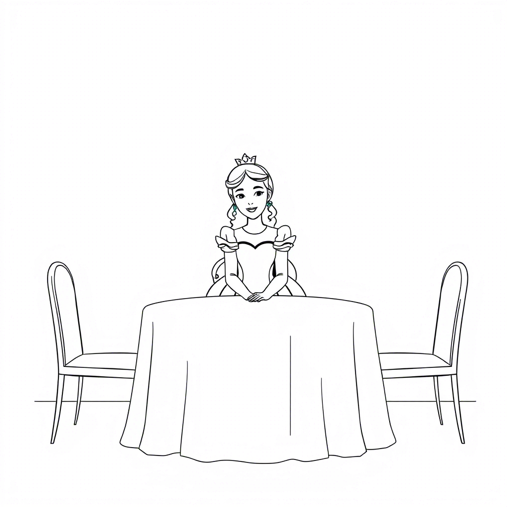 Coloriage intéressant de princesse