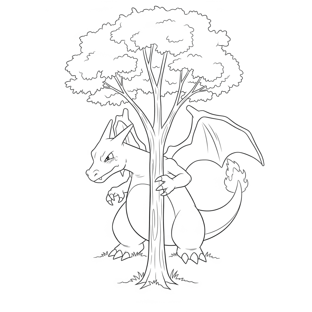 Dracaufeu a colorier et imprimer gratuit