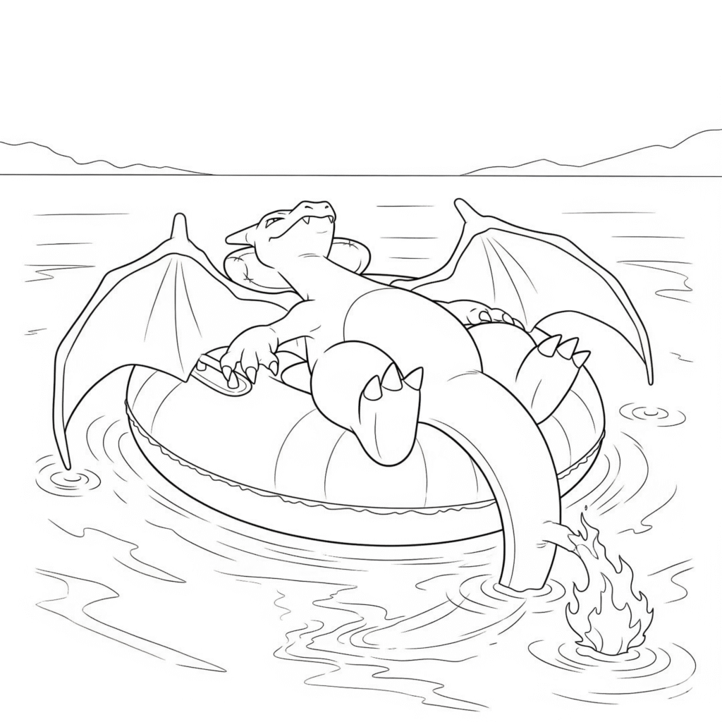 Dracaufeu mignon coloriage gratuit