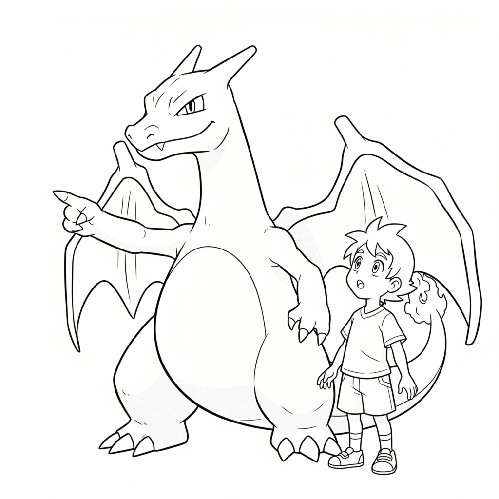 Imprimer un dessin mignon dracaufeu gratuit