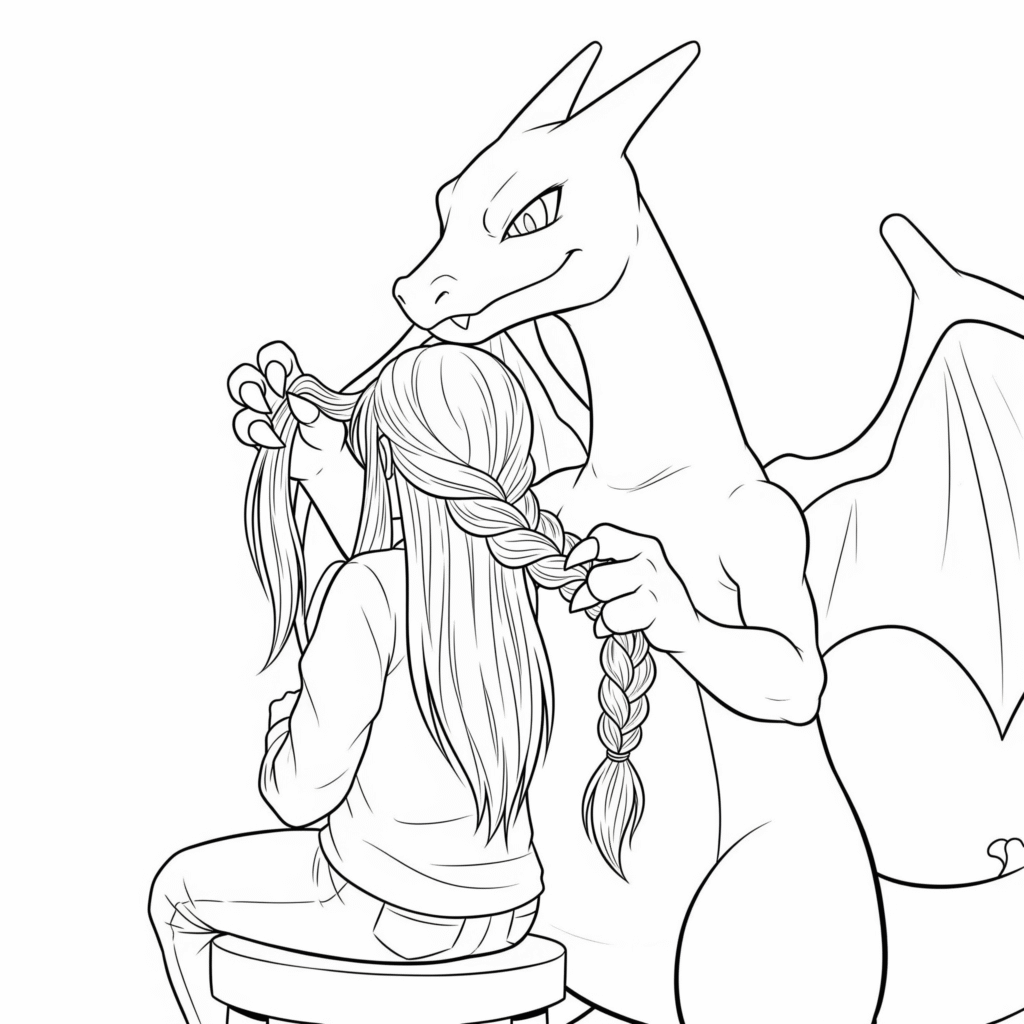Coloriage a imprimer mignon dracaufeu gratuit