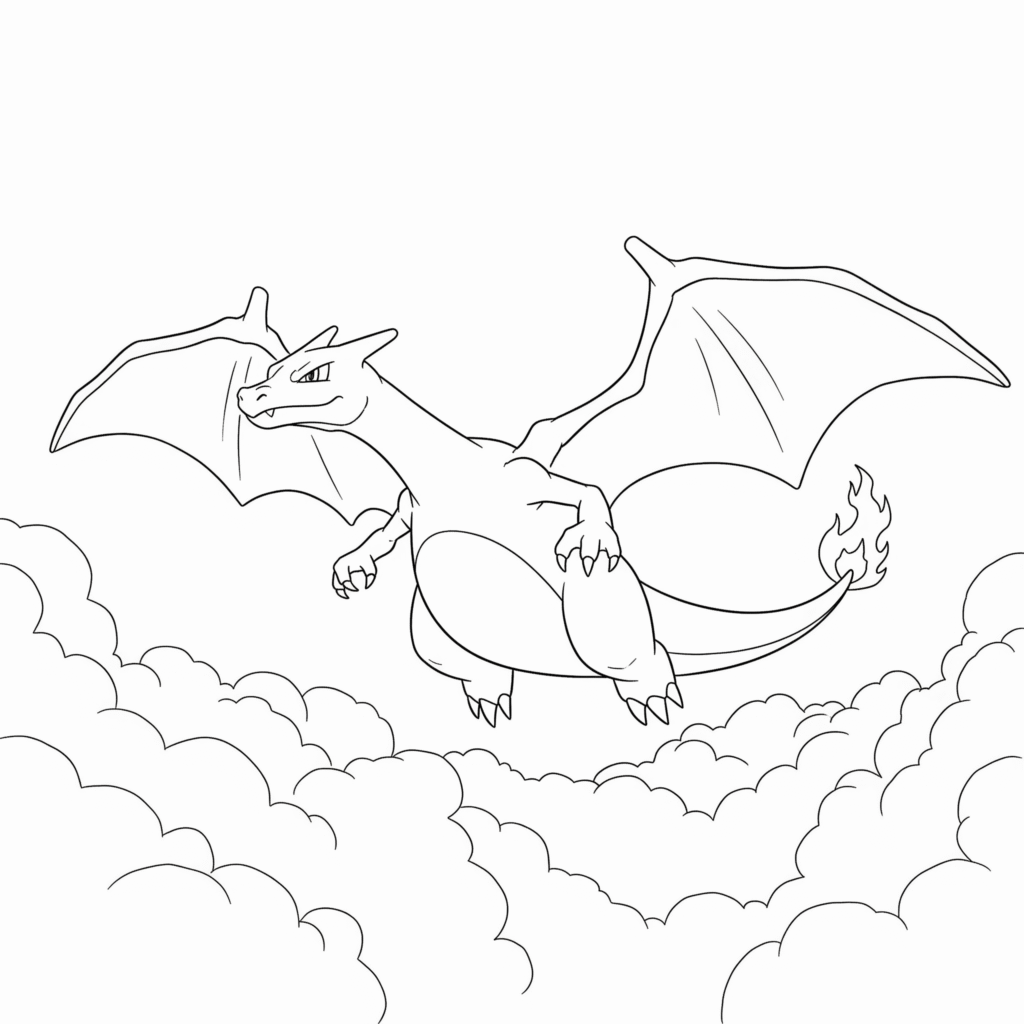 Coloriage a imprimer dracaufeu telecharger