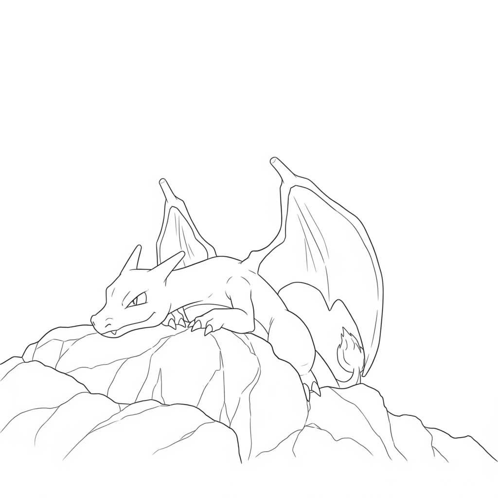 Coloriage a imprimer dracaufeu gratuit