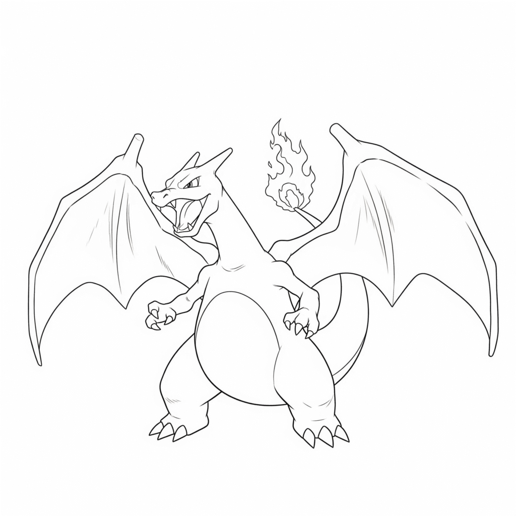 Dessin imprimer dracaufeu gratuit