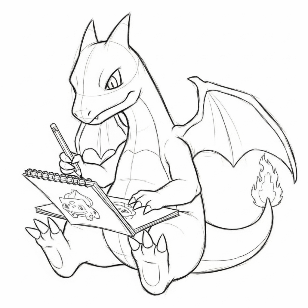 Dracaufeu coloriage a imprimer gratuit